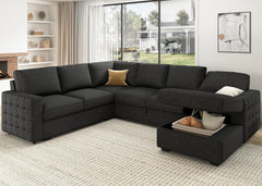 Sectional Sleeper Sofa with Pull Out Bed, Reversible Sectional Sleeper