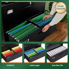 Metal Lateral File Cabinets with Lock,2 Drawer Steel Wide Filing
