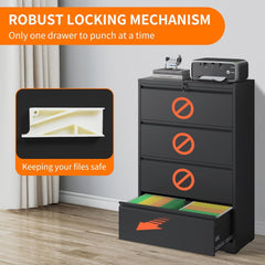 File Cabinets 4 Drawer,Metal Office Storage Filing Cabinet with