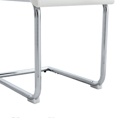 Modern Set of 6 White PU Dining Chairs with High Backrest and Sturdy
