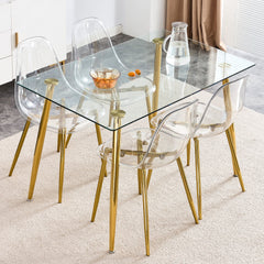 Modern minimalist transparent dining chair, plastic chair, armless