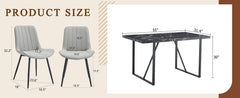 Table and chair set.Modern Black Marble Pattern MDF Dining Table
