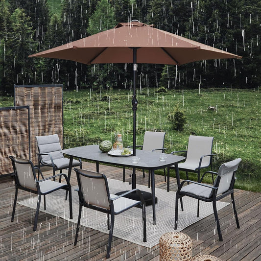 7.5ft Aluminum Patio Umbrella: Tilt Crank for Outdoor