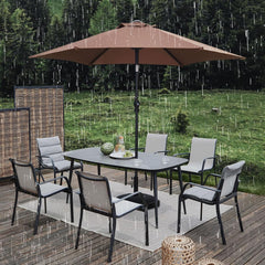 7.5ft Aluminum Patio Umbrella: Tilt Crank for Outdoor