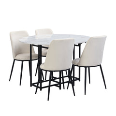 Space-Saving 5-Piece Extendable Kitchen Dining Table Set for Small