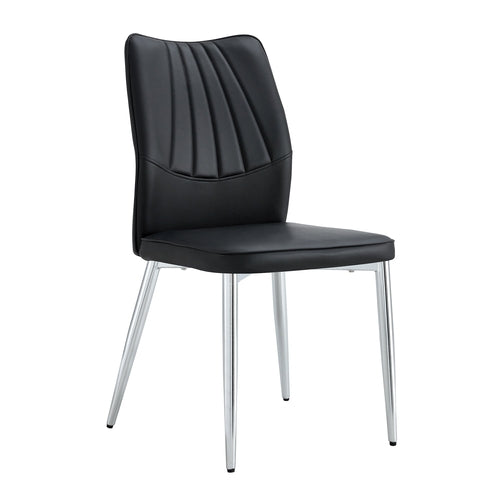 Modern Middle Ages Style Black Dining Chairs with PU Cushions and