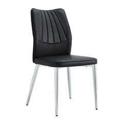 Modern Middle Ages Style Black Dining Chairs with PU Cushions and