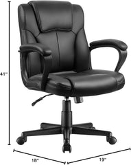 Executive Office Chair Swivel Task Seat with Ergonomic Mid-Back, Waist