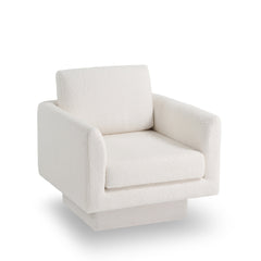 360° Modern Swivel Accent Chairs set of 2,30" W Teddy Sherpa Round
