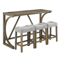 Bar Table Set With Power Socket, Bar Table And Chair Set, Suitable For