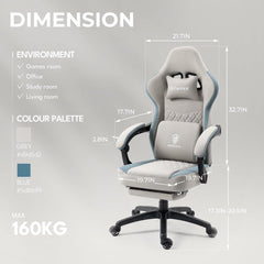 Gaming Chair Breathable Fabric Computer Chair with Pocket Spring