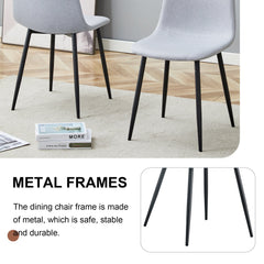 Comfortable Linen-Cotton Dining Chair Set - Six Pieces in Light Gray