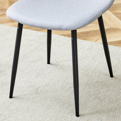 Comfortable Linen-Cotton Dining Chair Set - Six Pieces in Light Gray