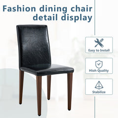 Two black PU dining chairs, simple and versatile, comfortable and
