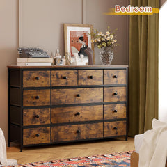 Dresser with 13 Drawers Dresser TV Stand for 55" TV Long Dresser for