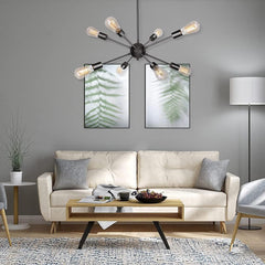 Black Sputnik Chandeliers, 8 Lights Sputnik Light Fixtures Ceiling