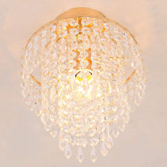Mini Size Crystal Chandelier Modern Flush Mount Ceiling Light 3 Tiers