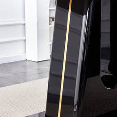 A modern, minimalist, and luxurious dining table with a white