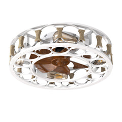 Caged Ceiling Fan with Lights Remote Control,Semi -embedded Modern