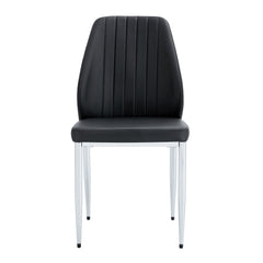 Set of Four Black PU Comfort Dining Chairs (17.7'x25').Dining chair