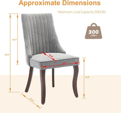 Velvet Dining Chairs Set of 4,Comfy Fabric Upholstered Accent Chairs