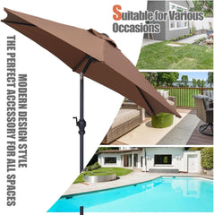 7.5ft Aluminum Patio Umbrella: Tilt Crank for Outdoor