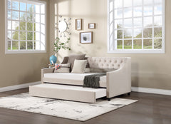 Daybed with Trundle Upholstered Tufted Sofa Bed, with Button and
