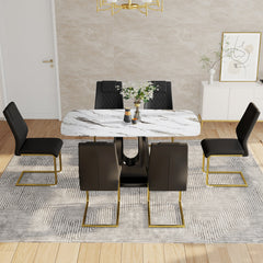 Table and chair set, modern and minimalist dining table, imitation