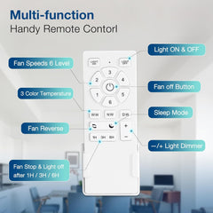 Ceiling Fan with Lights Remote Control, 52 Inch, Brushed Nickel