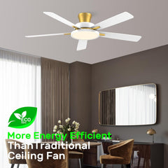 52 Inch Ceiling Fans with Lights and Remote,Ultra Silent Low Profile