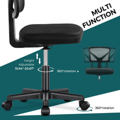 Armless Desk Chairs with Wheels Cute Home Office Chair No Arms,