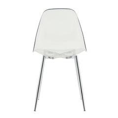 Modern minimalist transparent dining chair, plastic chair, armless