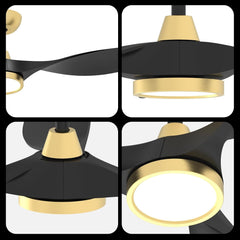 Large Airflow Indoor Ceiling Fan with Light