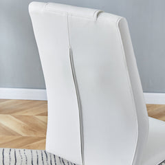 Modern Dining Chairs with Faux Leather Padded Seat Upholstered Chair
