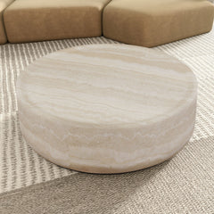 31.49''  Faux MARS Pattern Coffee Tables for Living Room Round Tea