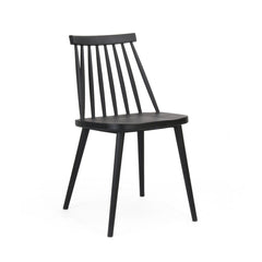 Farmhouse Spindle Back Dining Chairs, Set of 2, Black