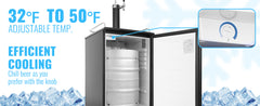 SucceBuy 152L Stainless Steel Beer Kegerator Draft Beer Dispenser Adjustable Faucet Regulator Keg Refrigerator Dual Tap for Home