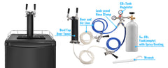SucceBuy 152L Stainless Steel Beer Kegerator Draft Beer Dispenser Adjustable Faucet Regulator Keg Refrigerator Dual Tap for Home