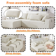 Modern Chenille Upholstered Sectional Sofa Couch Set,Modular 108' L