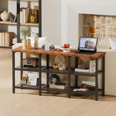 TV Stand, Small TV Console Table with 3-Tier Storage Shelves,