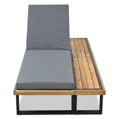 Outdoor Chaise Lounge Chair with 5-Position Adjustable Backrest,