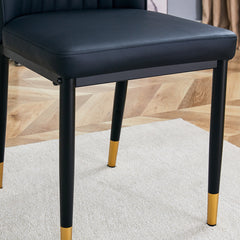 A set of 4 dining chairs, black dining chair set, PU material high