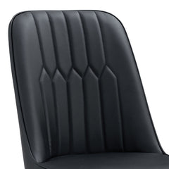 Modern Dining Chairs Set of 4 with PU Leather Backrest and Silver