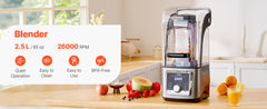 Succebuy 1400W Blender for Smoothies Multi-Functional Food Processing Blender&Noise Cover for Kitchen