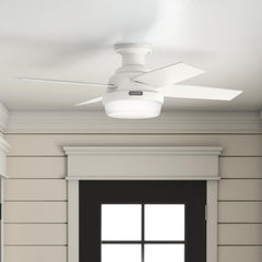 Fan Dempsey Low Profile Ceiling Fans with Lights and Remote, Flush
