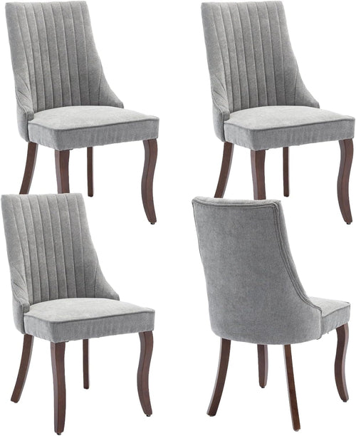 Velvet Dining Chairs Set of 4,Comfy Fabric Upholstered Accent Chairs