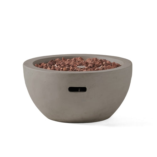 27' Bowl Shaped MGO Propane Fire Pit 40000 BTU, Light Grey (Tank Cover