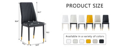 A set of 4 dining chairs, black dining chair set, PU material high