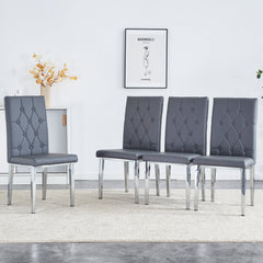 4 piece set of gray armless dining chairs brings a touch of elegance