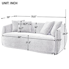 U_Style Upholstered Sofa Set,Modern Arm Chair for Living Room and